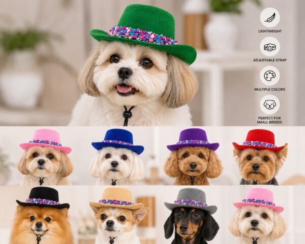 Designer Felt Cowboy Cap for Small Dogs