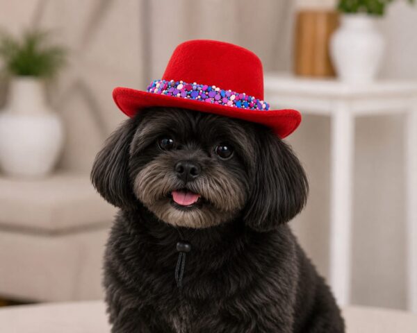 Designer Felt Cowboy Cap for Small Dogs