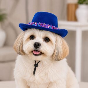 Designer Felt Cowboy Cap for Small Dogs
