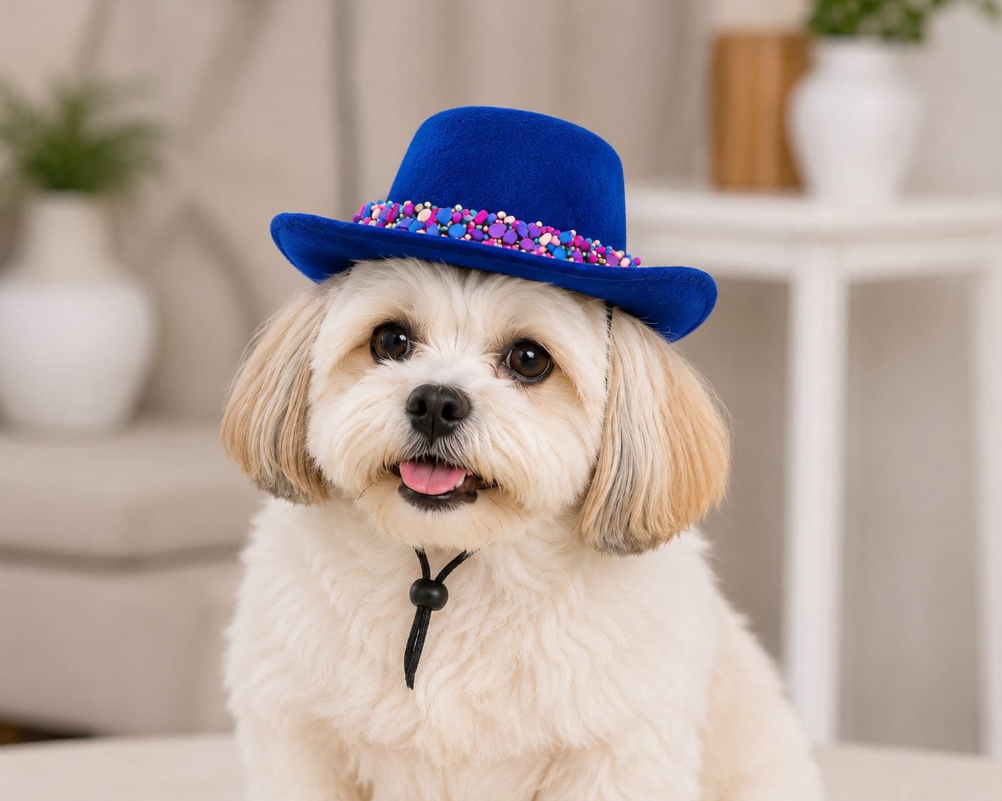 Designer Felt Cowboy Cap for Small Dogs