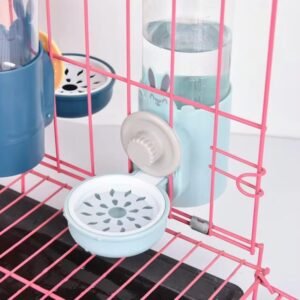 Hanging Cage Water Bottle & Food Bowl for Rabbits