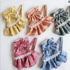 Plaid Bow Pet Dress Harness